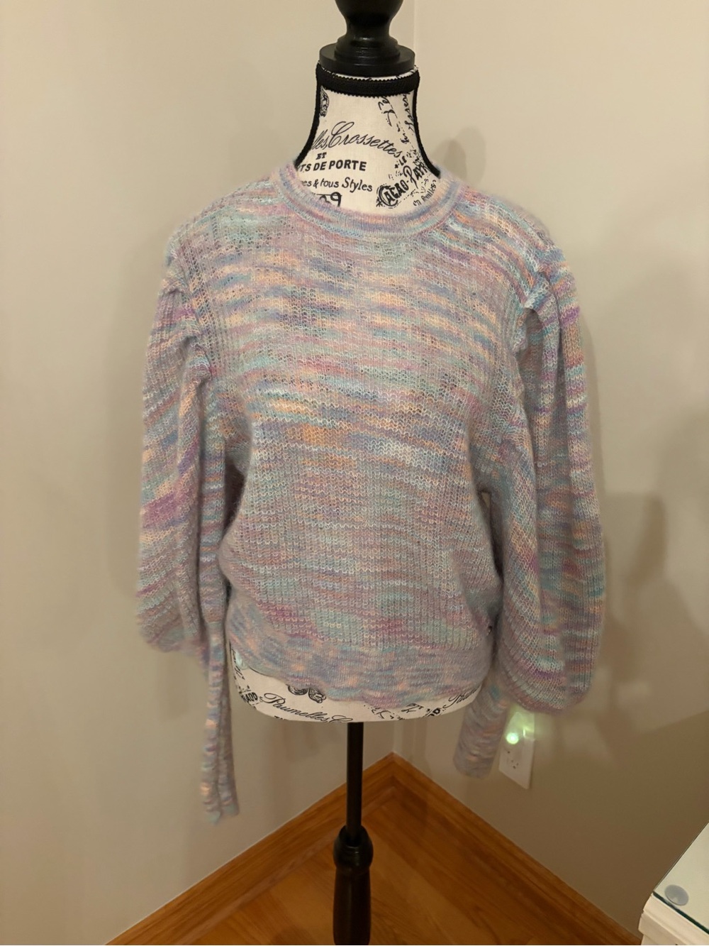 Ted Baker Pastel Marled Crewneck Sweater in Lavender, Pink & Blue